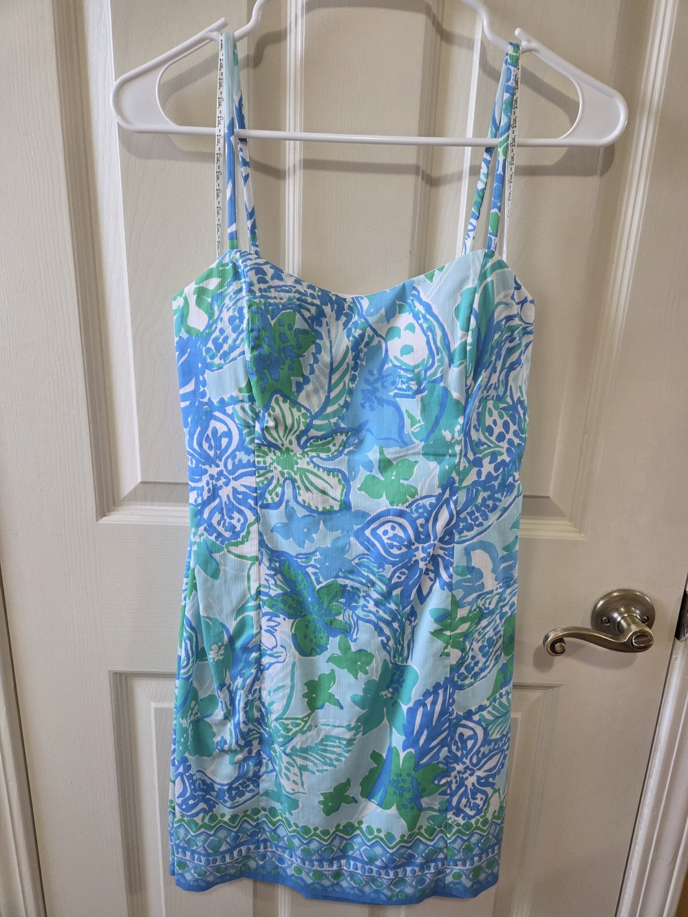 Lilly Pulitzer Blue, Aqua & Green Floral Spaghetti Strap Dress